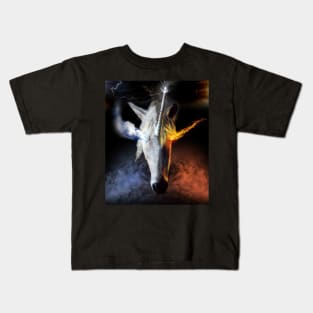 Fire And Ice Unicorn Kids T-Shirt